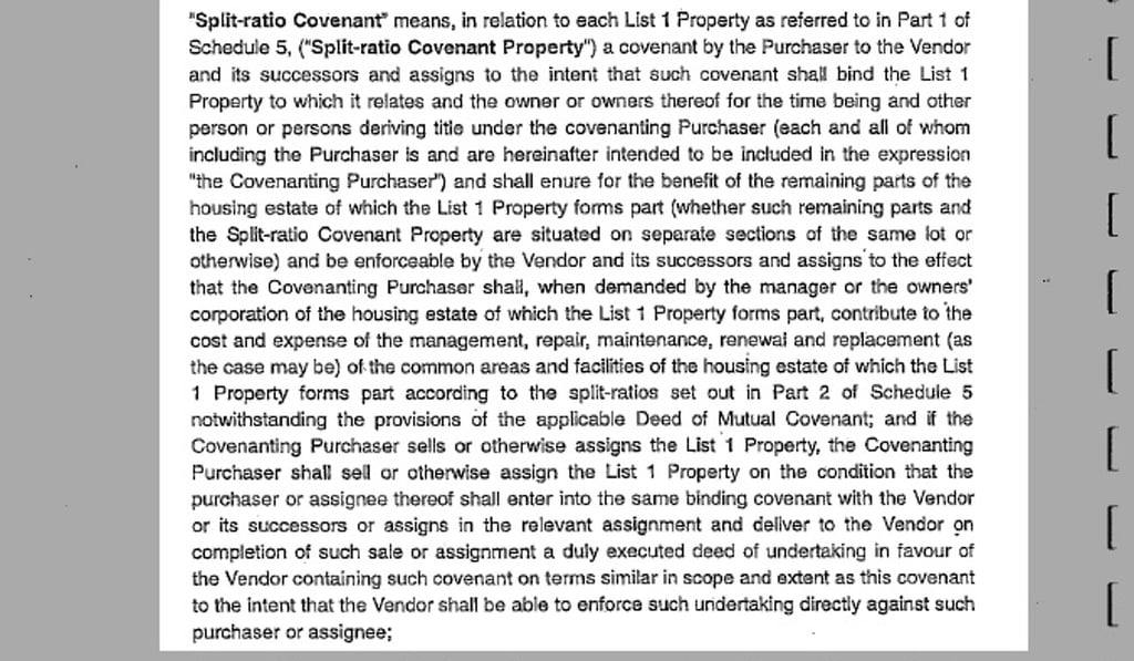 Part of the agreement includes a ‘split-ratio covenant’ for repair and maintenance work. Photo: Handout Part of the agreement includes a ‘split-ratio covenant’ for repair and maintenance work. Photo: Handout