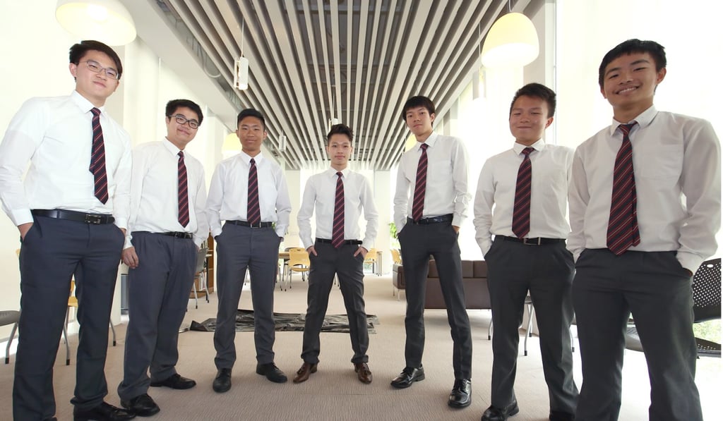 The seven students who broke Diocesan Boys’ School’s record for top marks (left to right): Ralph Yip Kui-chiu, Wong Douglas Christopher, Martin Yip Cheuk-lam, Ian Hui Yi-hong, Ryan Mak, Ryan Dai Siu-fung and Michael Lau Yik-ming. Photo: Edmond So The seven students who broke Diocesan Boys’ School’s record for top marks (left to right): Ralph Yip Kui-chiu, Wong Douglas Christopher, Martin Yip Cheuk-lam, Ian Hui Yi-hong, Ryan Mak, Ryan Dai Siu-fung and Michael Lau Yik-ming. Photo: Edmond So