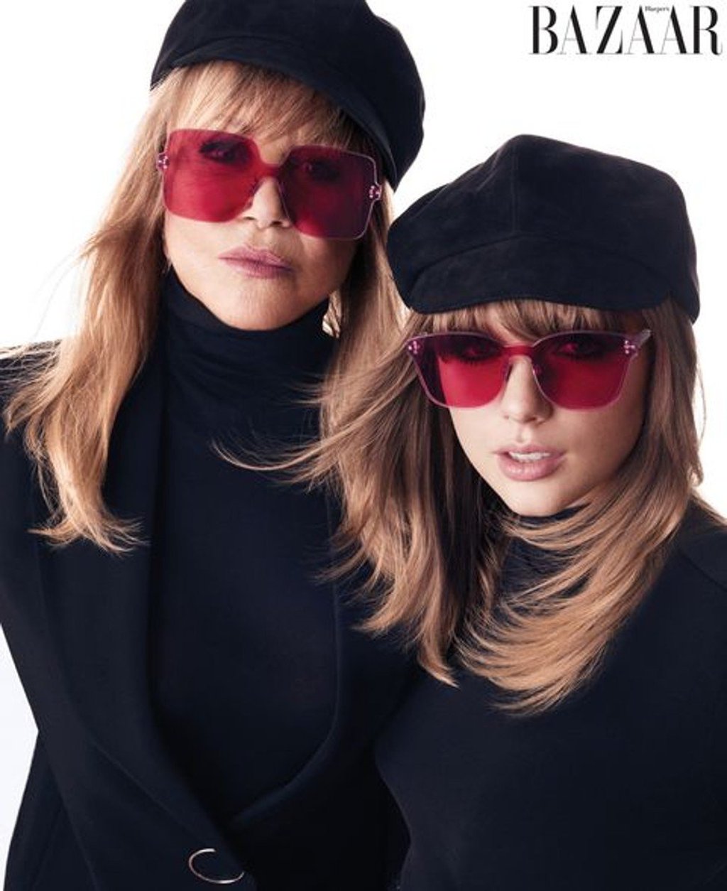 Taylor Swift and Pattie Boyd in the Harper’s Bazaar photo shoot. Taylor Swift and Pattie Boyd in the Harper’s Bazaar photo shoot.