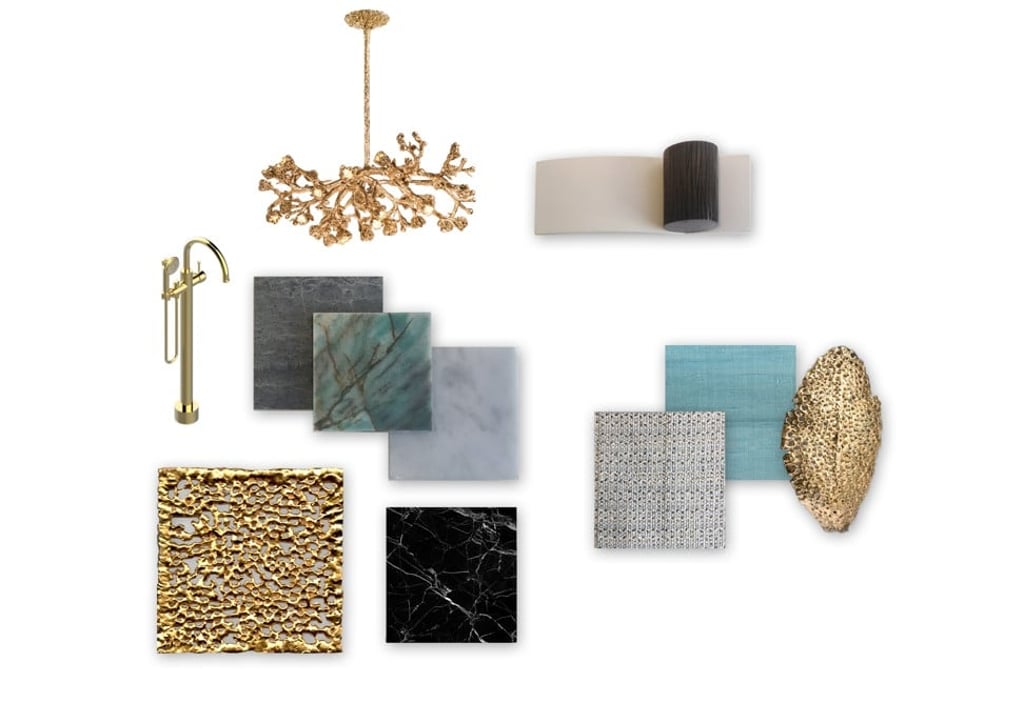 Clients can choose from luxury items including materials, finishes, a chandelier and other bathroom ware.