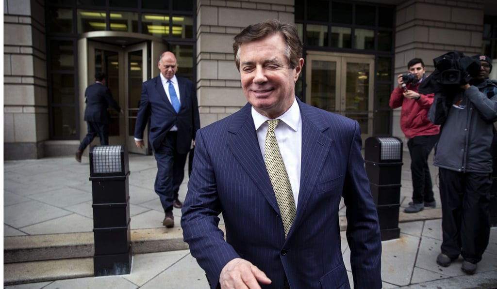 Paul Manafort, former campaign manager for Donald Trump, exits from federal court in Washington on April 19. Photo: Bloomberg