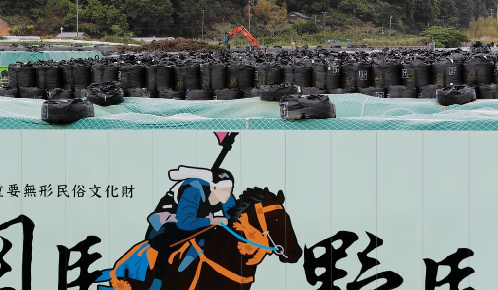 Bags containing radioactive soil, leaves and debris from decontamination work at the Fukushima Daiichi Nuclear Power Plant. Photo: Reuters