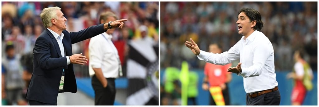 Zlatko Dalic (right) and France coach Didier Deschamps. Photo: AFP
