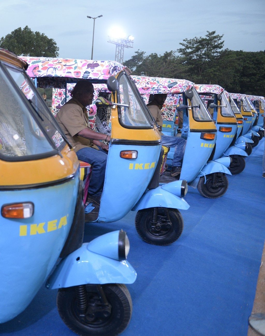 Ikea is using the ubiquitous auto rickshaw to promote its furniture store in Hyderabad, its first in India, which opens next month. Photo: AFP