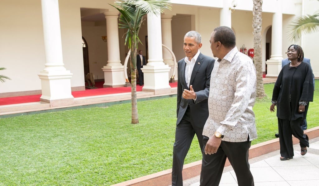 Obama and Kenyatta at the State House in Nairobi. Photo: Presidential press service via Reuters