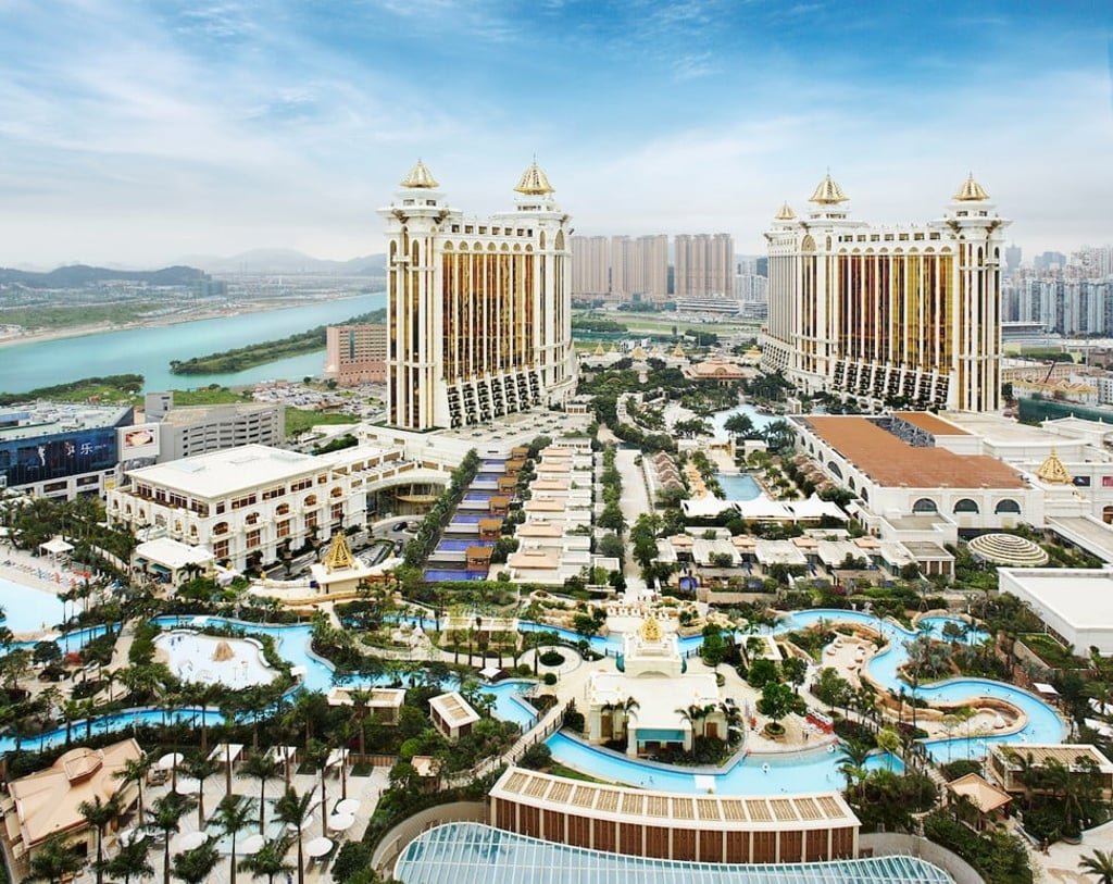 Galaxy Macau's 75,000-square-metre Grand Resort Deck, which features attractions including two 150-metre-long sandy beaches, an artificial wave pool and an adventure river.