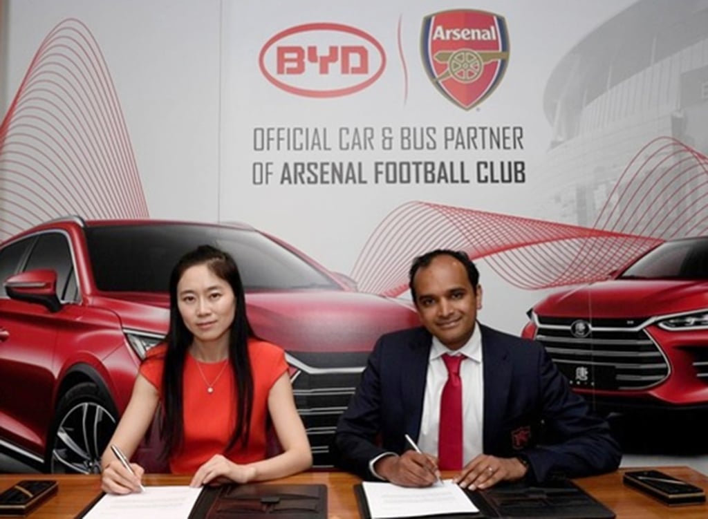 Arsenal’s deal with BYD is shrouded in mystery. Photo: Weibo