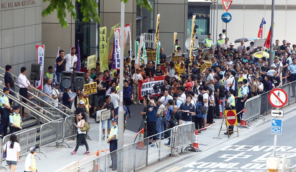 The Civil Human Rights Front estimated 1,200 people had joined, while police put the figure at about 600. Photo: Edmond So