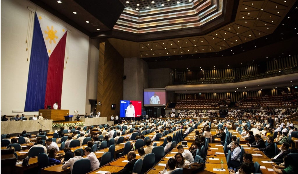 A general view of congress before Duterte’s state of the nation address. Photo: AFP