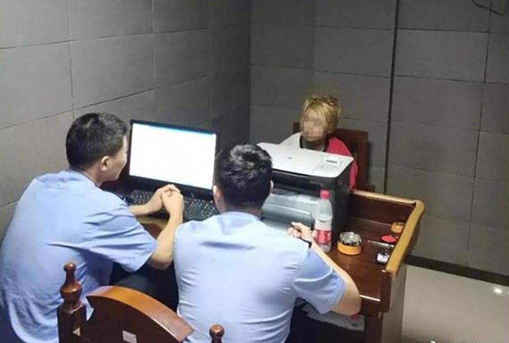 Police officers apprehended the 17-year-old after being alerted to his activities by a social media user. Photo: Weibo Police officers apprehended the 17-year-old after being alerted to his activities by a social media user. Photo: Weibo