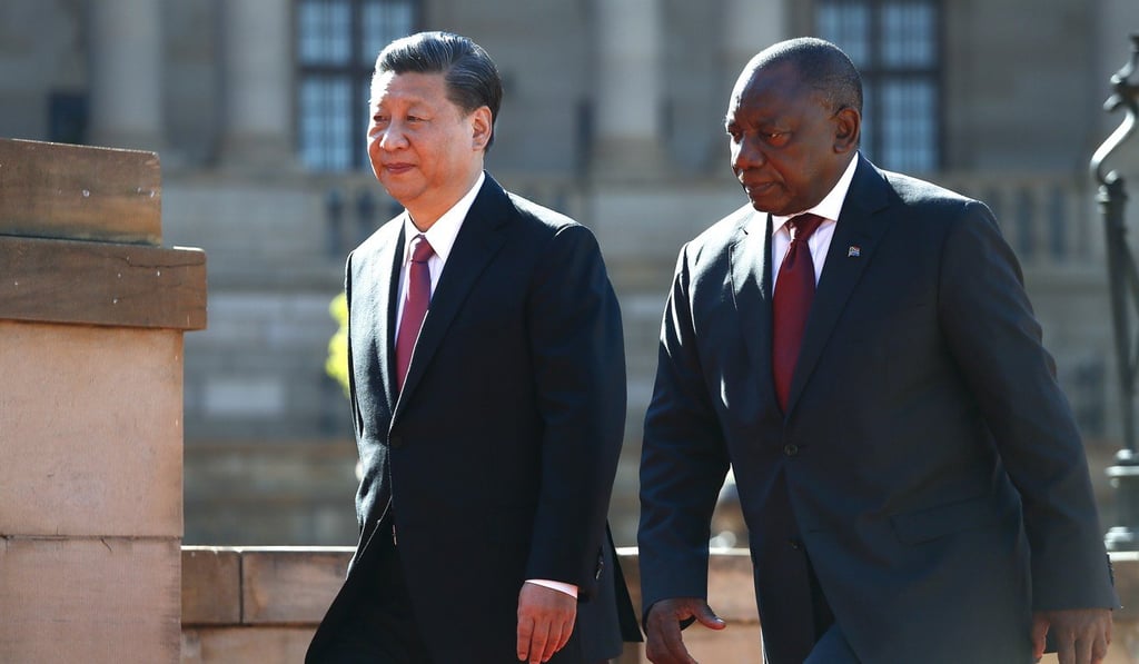 South African President Cyril Ramaphosa (right), pictured with Chinese President Xi Jinping in Pretoria, said China would invest US$14.7 billion in South Africa, though did not elaborate on the nature of the deals. Photo: EPA-EFE
