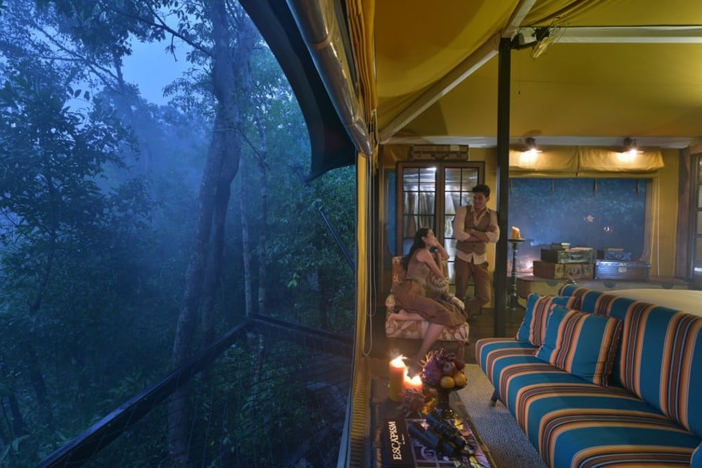 The interior of a luxury tent at Shinta Mani Wild, Cambodia. Photo: Shinta Mani