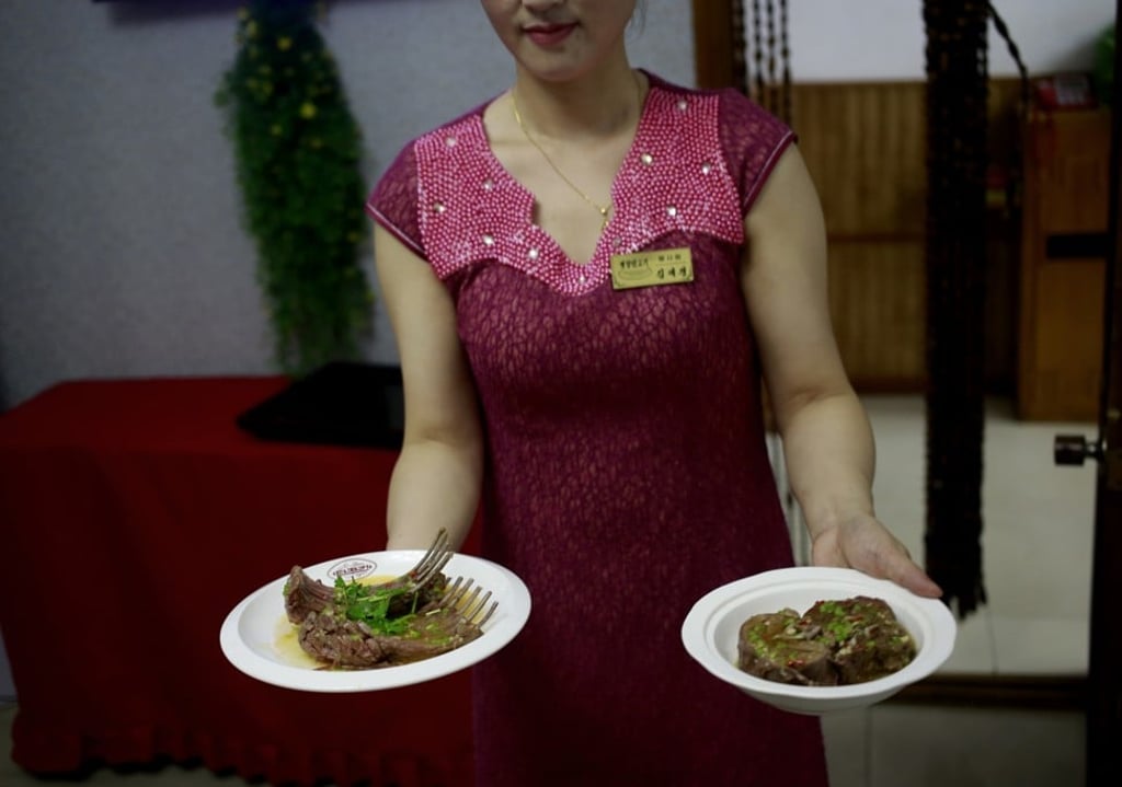 Dog meat served at House of Sweet Meat in Pyongyang. Photo: AP