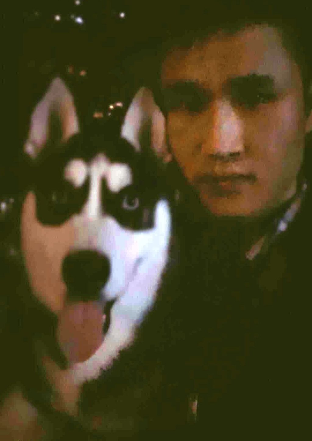 Selfie of Wang Wei and his errant pet. Photo: Handout