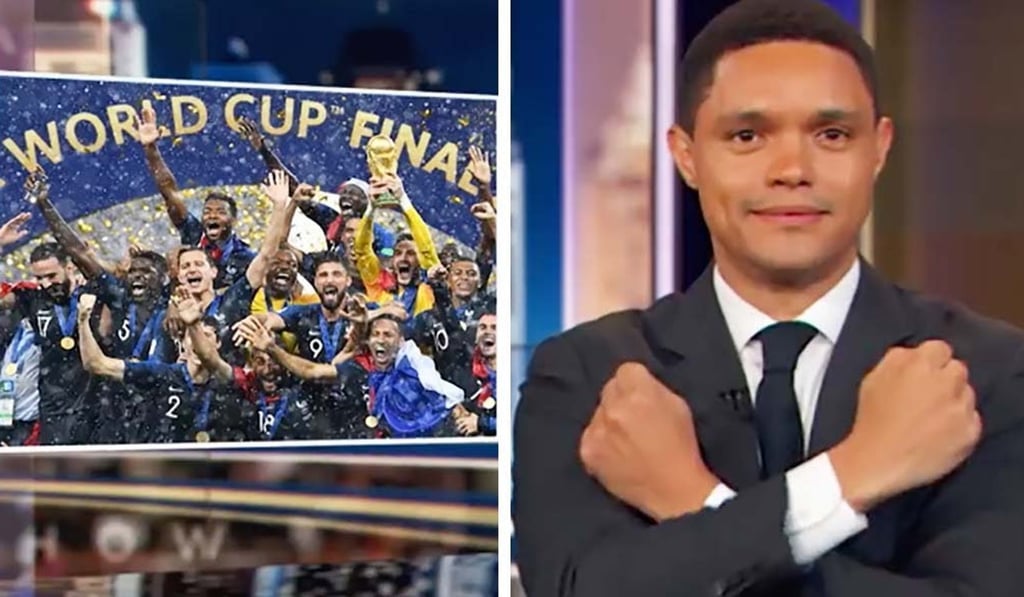 Trevor Noah’s World Cup segment on the Daily Show. Photo: Twitter/@TheDailyShow