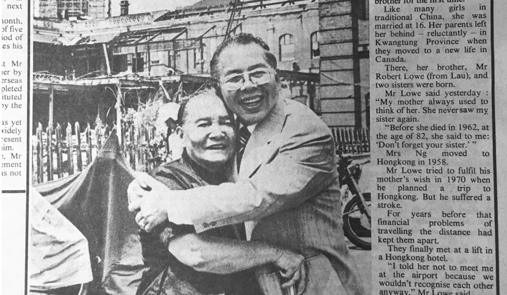 An article in the Post in 1978 features the long-lost siblings being reunited. Photo: SCMP An article in the Post in 1978 features the long-lost siblings being reunited. Photo: SCMP