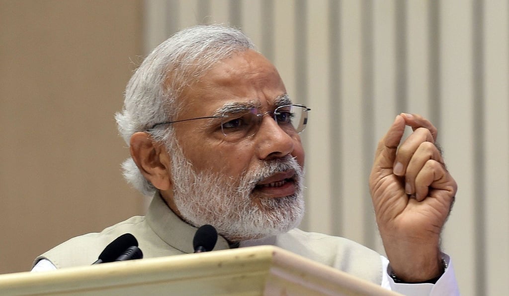 Indian Prime Minister Narendra Modi at the opening of the first Renewable Energy Global Investors conference in New Delhi. Photo: AFP