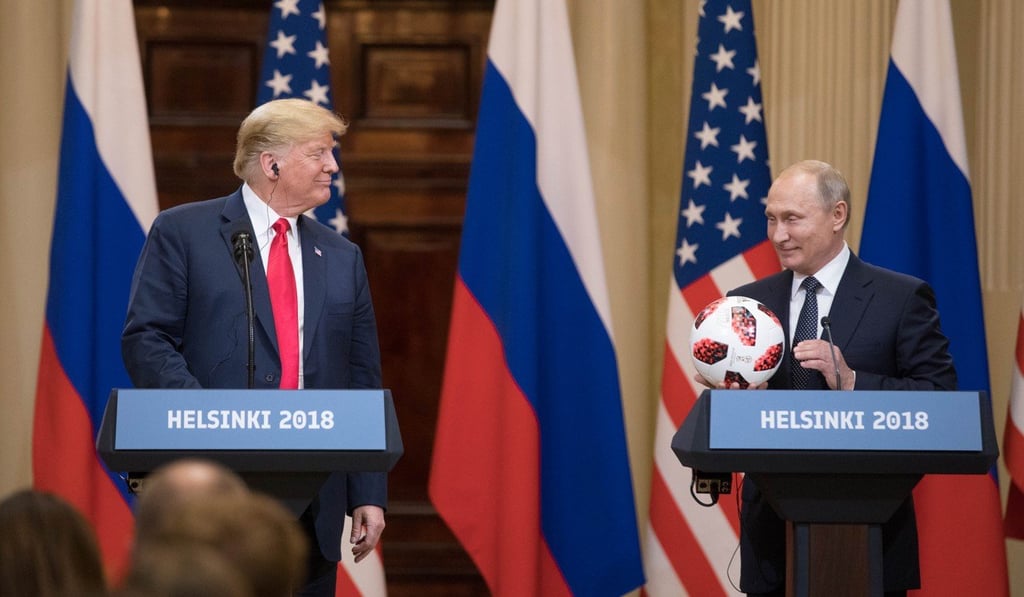 Trump and Putin at their news conference in Helsinki on July 16, 2018. Photo: Bloomberg Trump and Putin at their news conference in Helsinki on July 16, 2018. Photo: Bloomberg