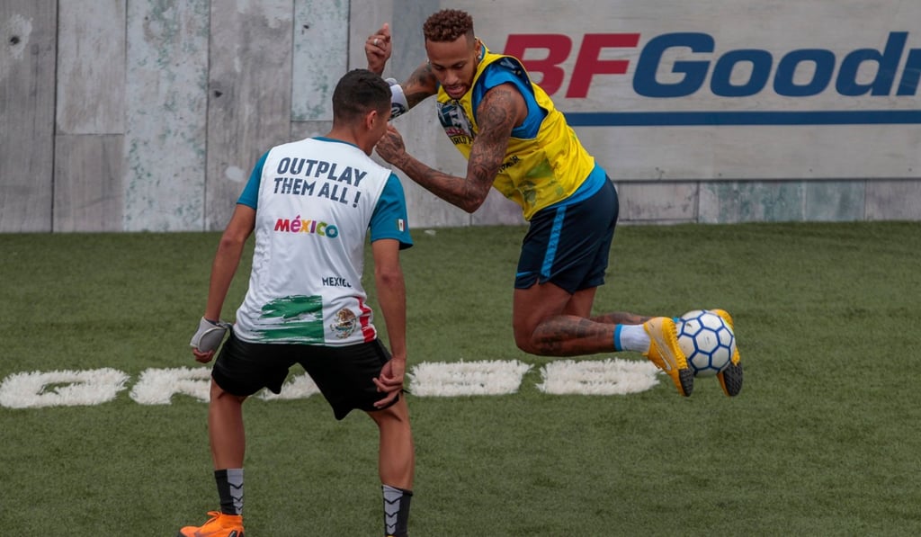 Neymar hosts a five-a-side football tournament for his charity Neymar Jnr Project Institute, in Praia Grande, Sao Paulo. Photo: AFP