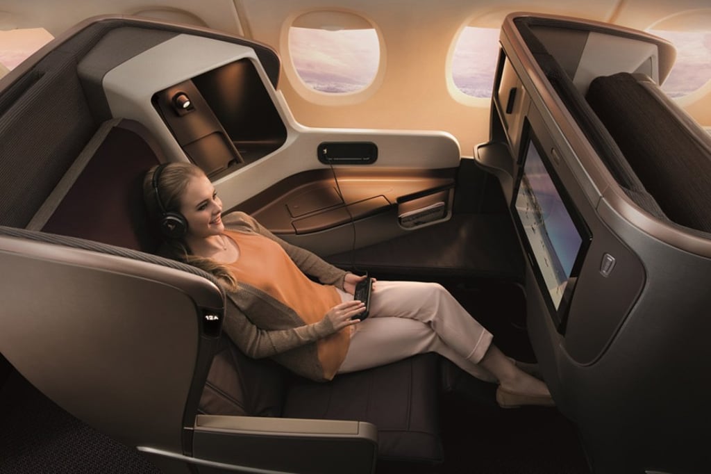 Singapore Airlines’ Business Class is spacious and private.