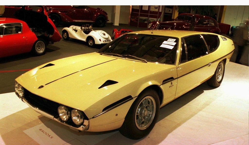 This primrose yellow 1968 Lamborghini Espada belonged to the last Shah of the Pahlavi dynasty, Mohammad Reza Shah. He used to drive his crown prince to school. It fetched US$23,000 at a Geneva auction in 1997.