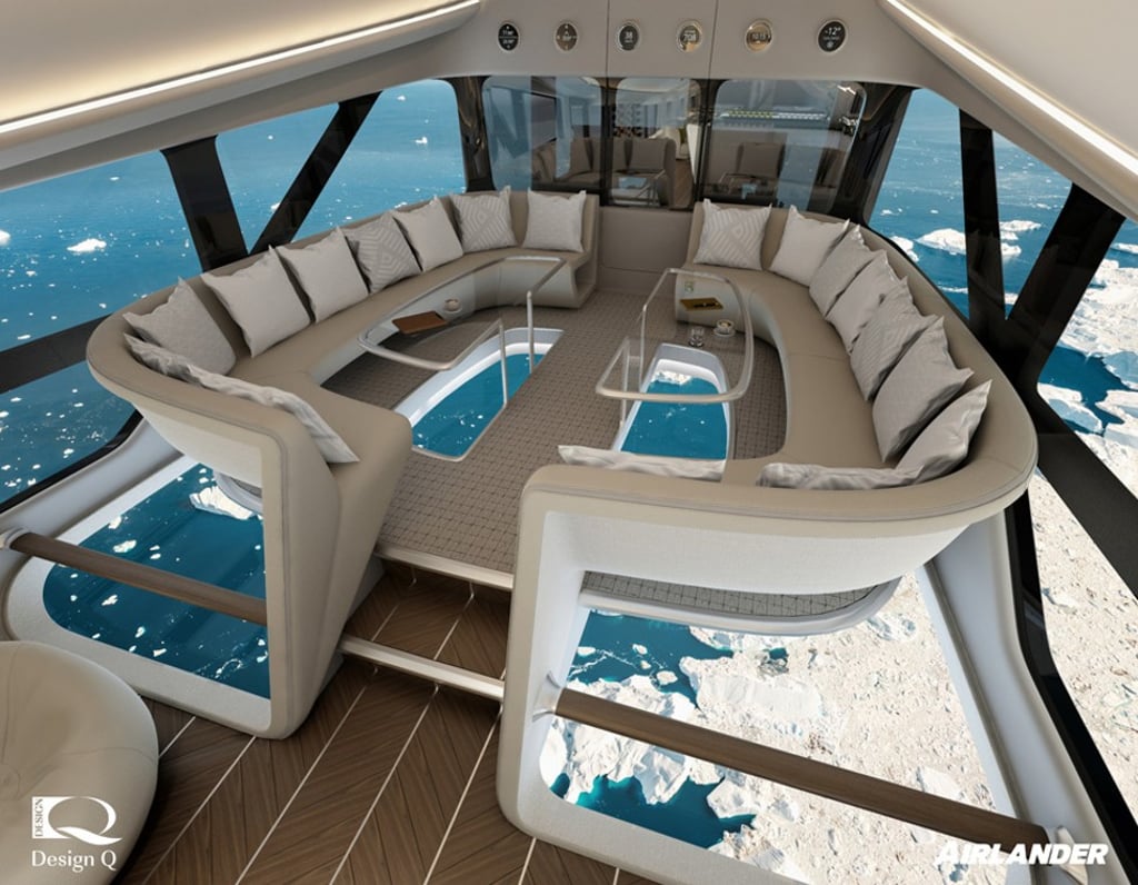 The Airlander comes with an Infinity Lounge with floor-to-ceiling panoramic views of the airspace around you.