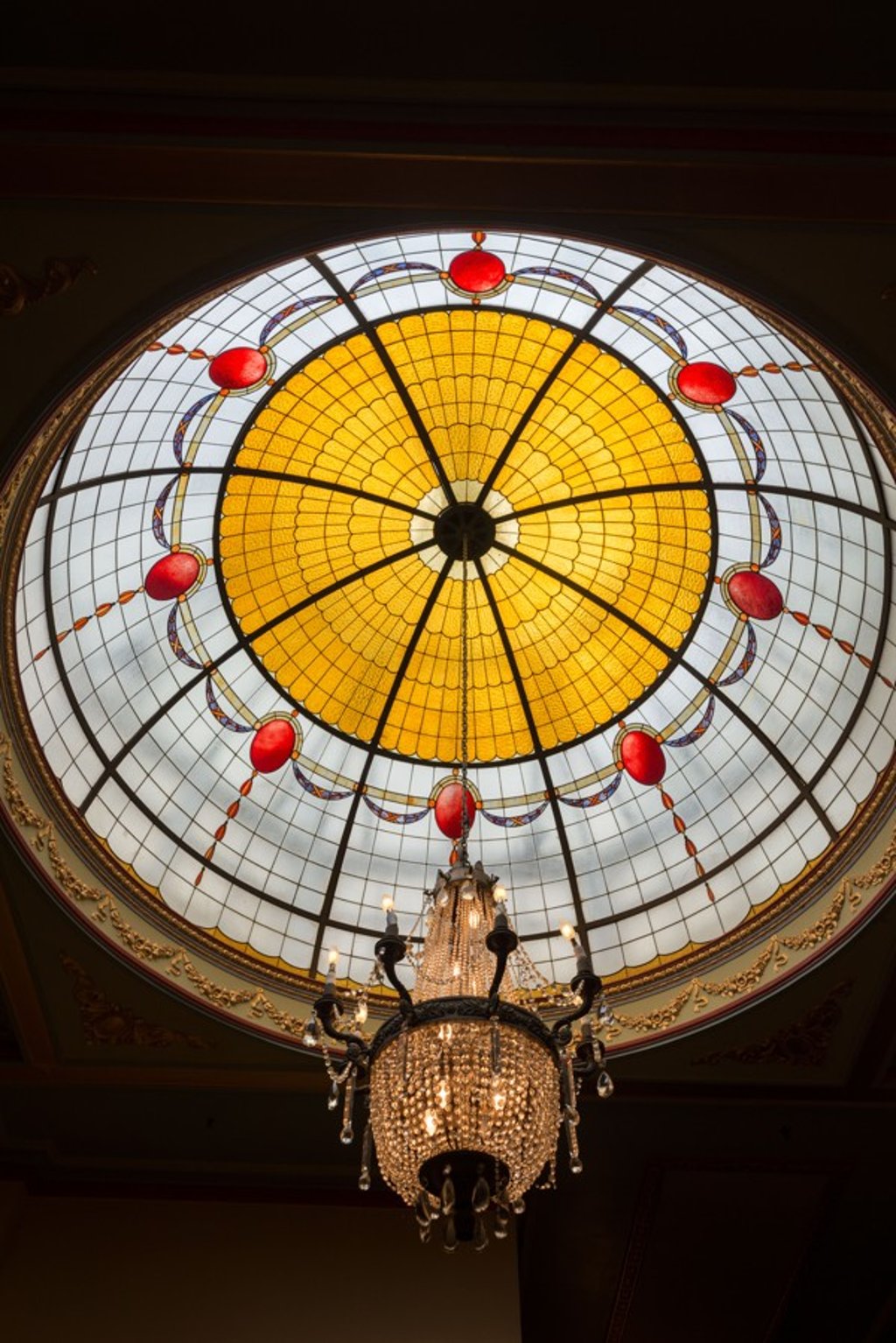 A stained-glass dome was built to commemorate the Duke and Duchess of York’s visit to the hotel in 1927. Picture: Alamy