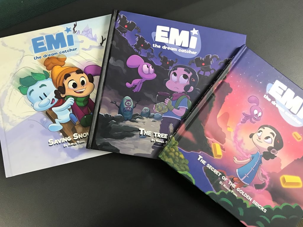 The first three of Khalil Fong’s ‘Emi The Dream Catcher’ books, which will form part of a series of 30 graphic novels for children planned over the next 10 years.