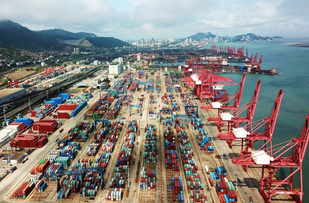 Containers are seen at a port in Lianyungang, in Jiangsu province. China’s golden age for exports could be coming to an end. Photo: AFP