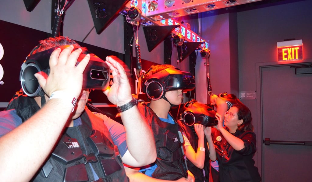 Clients of the VR attraction The Void prepare to take part in its Star Wars virtual reality adventure. Photo: AFP Clients of the VR attraction The Void prepare to take part in its Star Wars virtual reality adventure. Photo: AFP