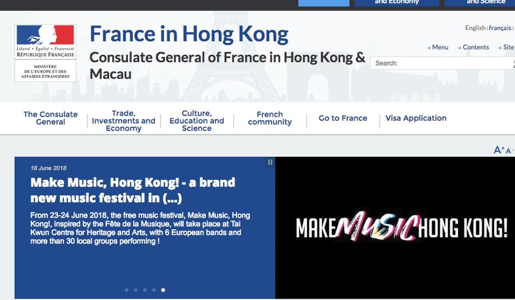 The French consulate’s title remains unchanged. Photo: SCMP