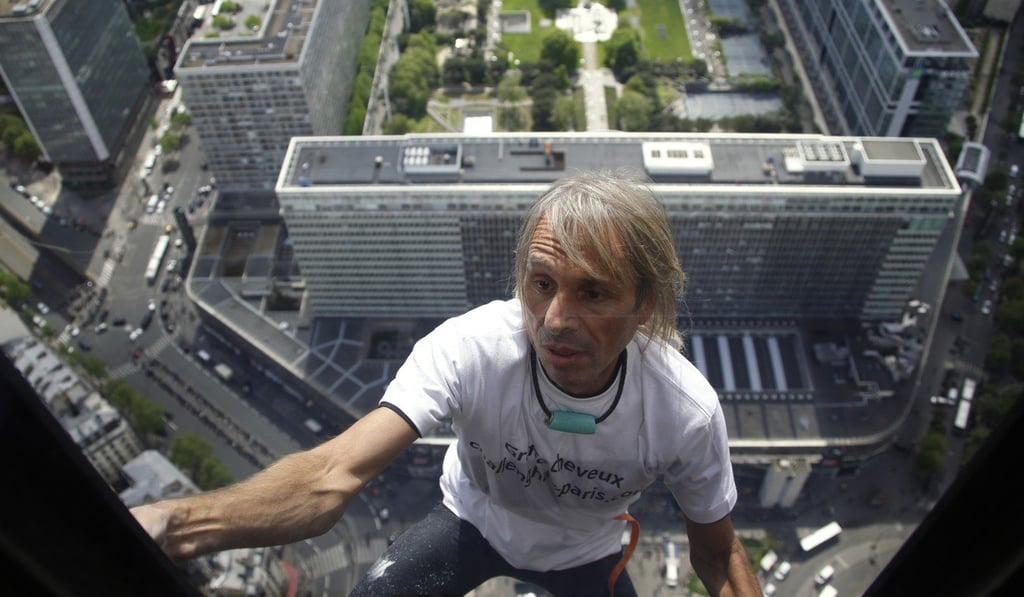 Alain Robert on a climb in Paris. Photo: AFP