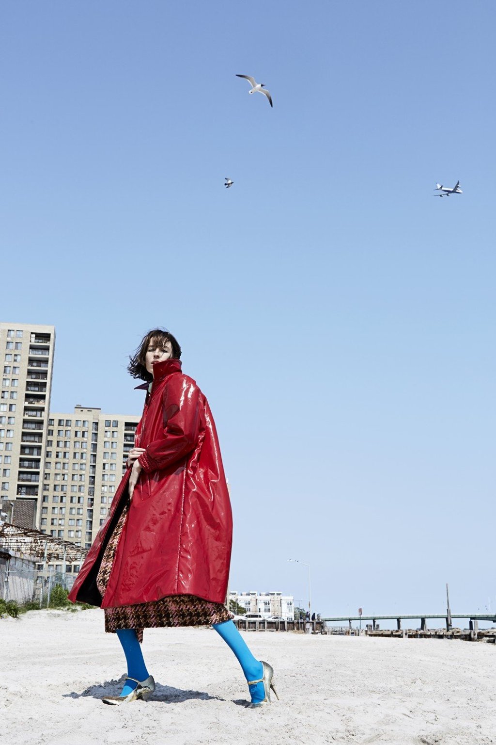 MIU MIUShirt, skirt, coat, scarf, shoes and necklace. Prices on request EMILIO CAVALLINI Hosiery. Price on request