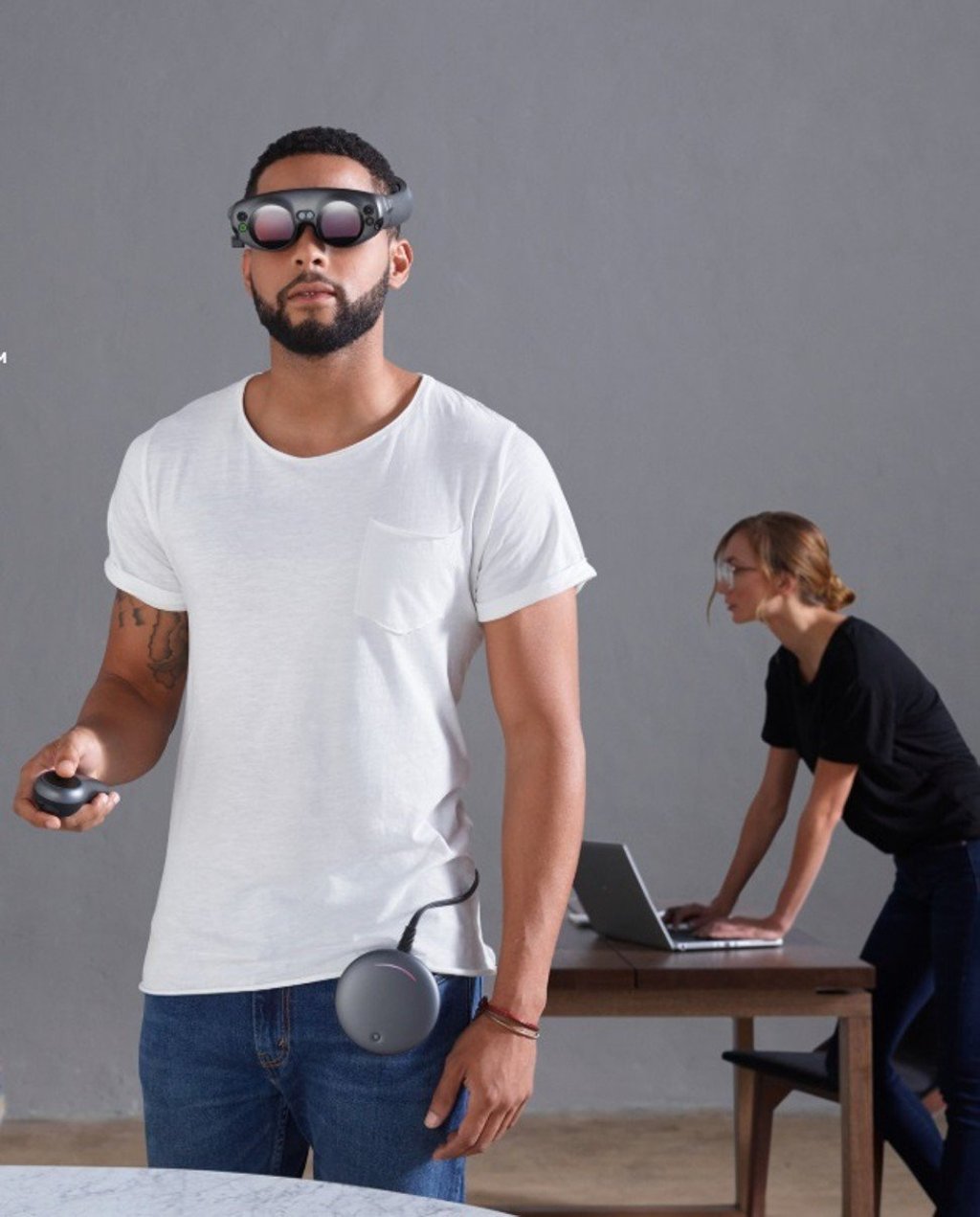 Magic Leap’s augmented reality glasses for gaming will be much lighter than existing virtual reality glasses. Magic Leap’s augmented reality glasses for gaming will be much lighter than existing virtual reality glasses.