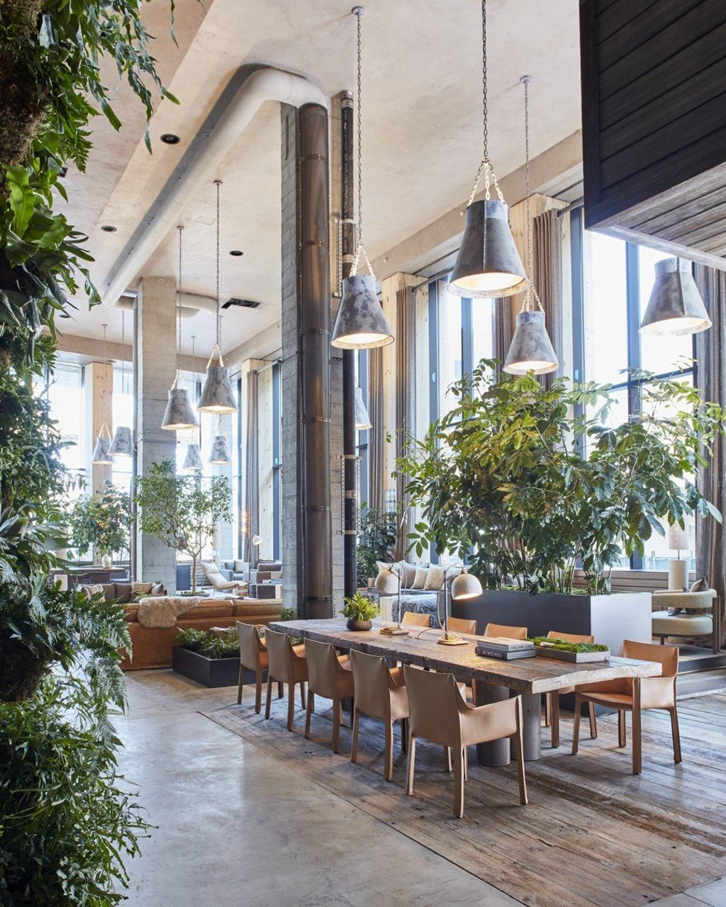 The 1 Hotel Brooklyn Bridge in New York has gained LEED certification with plenty of live greenery throughout the property and a restaurant with recycled pine flooring from an old distillery.