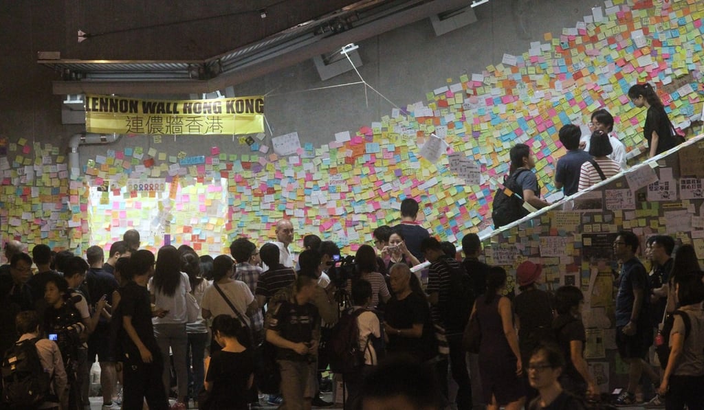 Protesters gather at protest site in Admiralty in 2014. Photo: May Tse