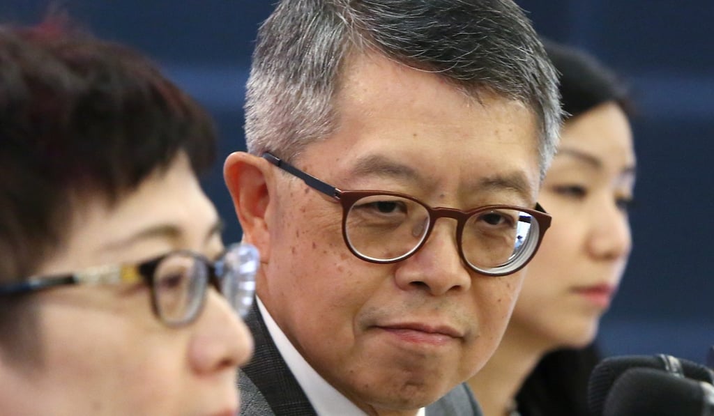 Stephen Ng Tin-hoi, chairman and managing director of Wharf Real Estate Investment, announces the company’s first-half interim results to the media on Tuesday. Photo: Edmond So Stephen Ng Tin-hoi, chairman and managing director of Wharf Real Estate Investment, announces the company’s first-half interim results to the media on Tuesday. Photo: Edmond So