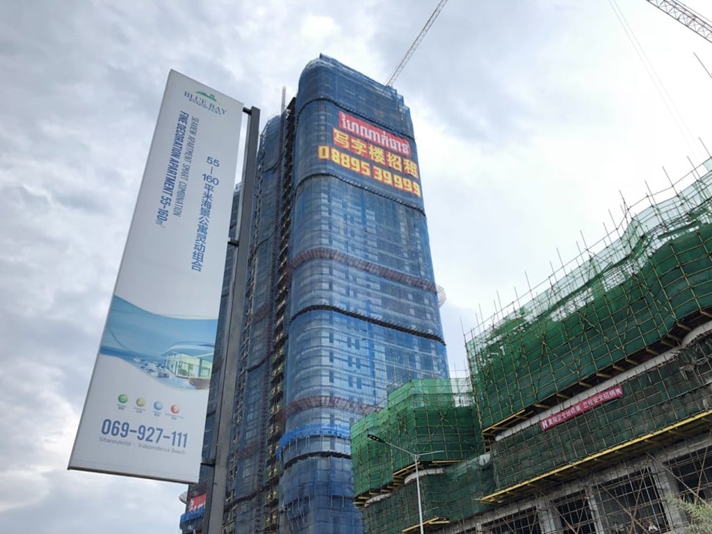 Blue Bay, a Chinese resort under construction in Sihanoukville, in March 2018. Picture: Anna Fifield for The Washington Post