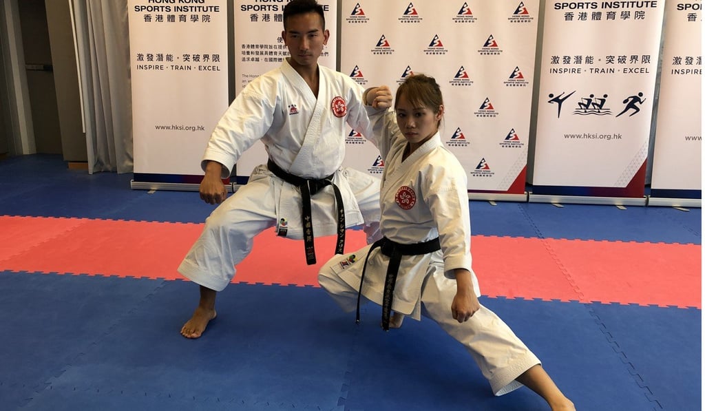 Men’s and women’s kata exponents, Cheng Tsz-man and Lau Mo-sheung. Men’s and women’s kata exponents, Cheng Tsz-man and Lau Mo-sheung.