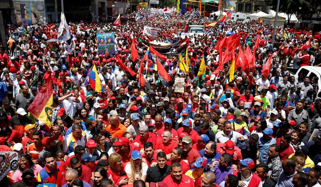 Participants in a rally to support Maduro on Monday. Photo: Reuters