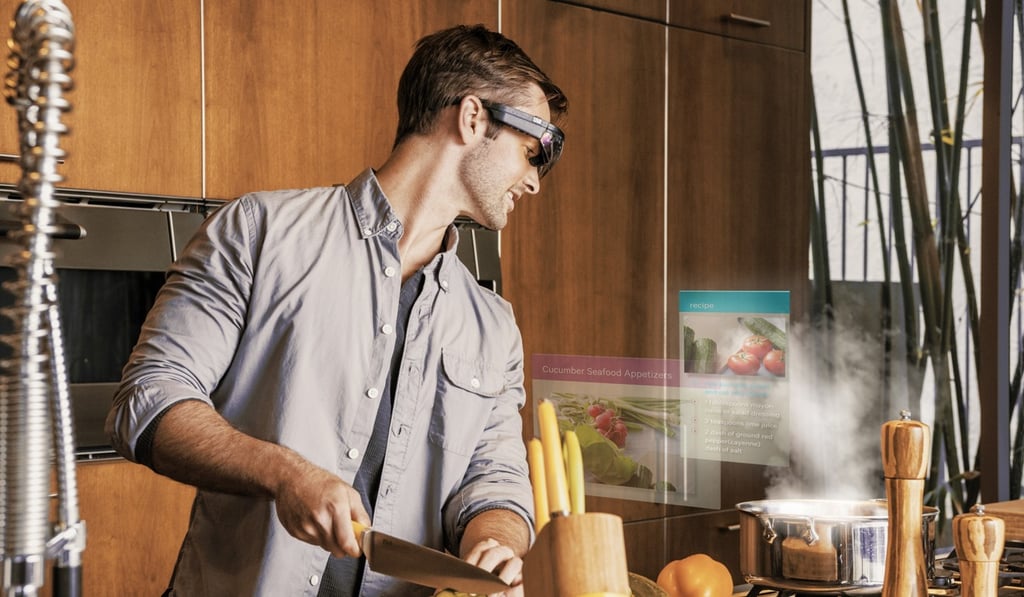 Cookery books could well become a thing of the past in the kitchen thanks to 5G, including virtual reality cooking assistants and virtual displays. Photo: Qualcomm