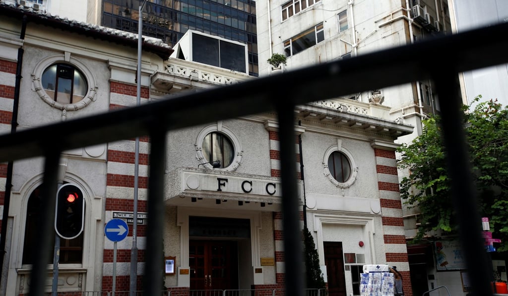 An exterior view of the Foreign Correspondents' Club in Central on August 6. Photo: Reuters