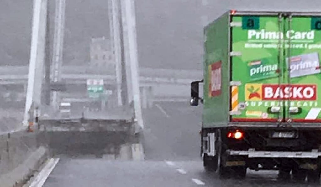 The view on the bridge in Genoa, Italy, on August 14, 2018. Photo: EPA