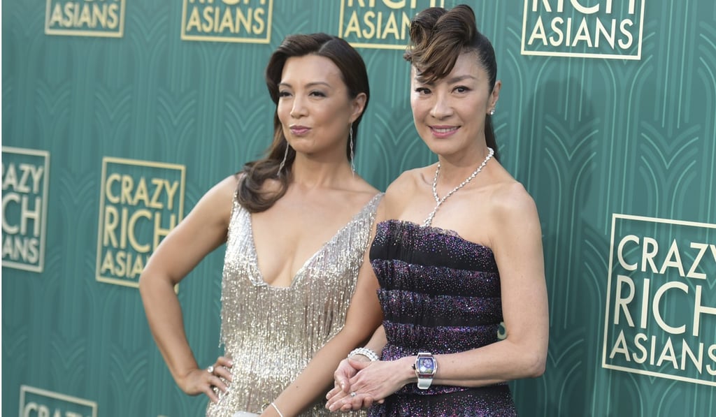 Ming-na Wen and Yeoh arrive at the premiere of Crazy Rich Asians at the TCL Chinese Theatre in Los Angeles. Photo: AP