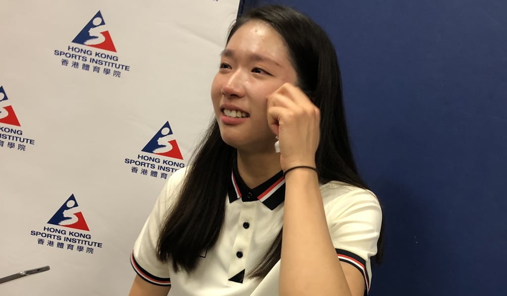 Hong Kong fencer Vivian Kong Man-wai meets the media ahead of the Asian Games. Photo: Chan Kin-wa