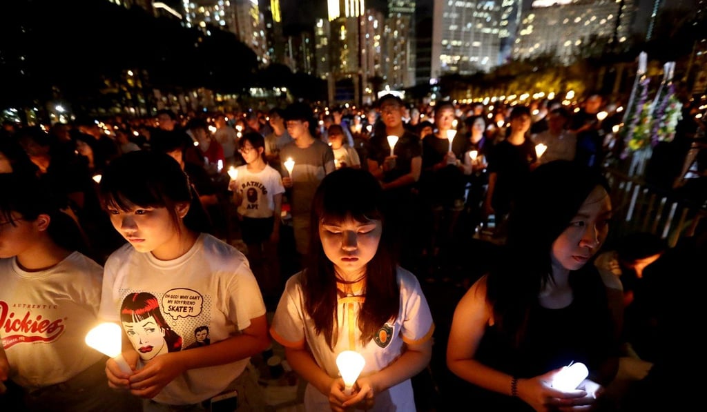 A vigil at Victoria Park in Hong Kong, commemorating the Tiananmen Square crackdown. Photo: Nora Tam