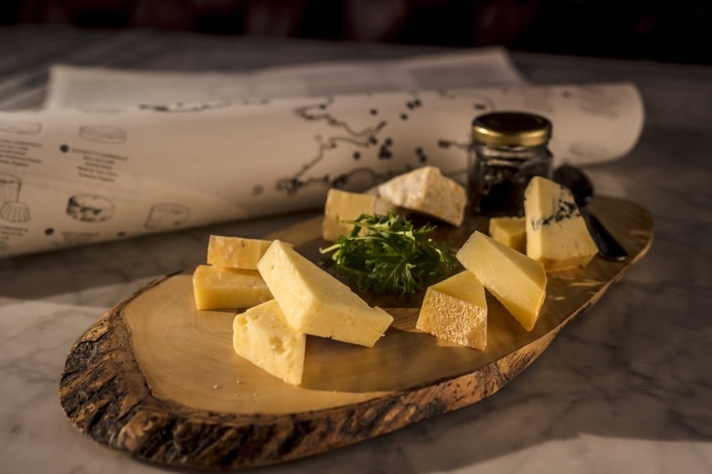 The British cheese selection served with ‘Grandma’s onion jam’, which is featured on the special dinner menu at Gough’s on Gough during Hong Kong Restaurant Week. The British cheese selection served with ‘Grandma’s onion jam’, which is featured on the special dinner menu at Gough’s on Gough during Hong Kong Restaurant Week.