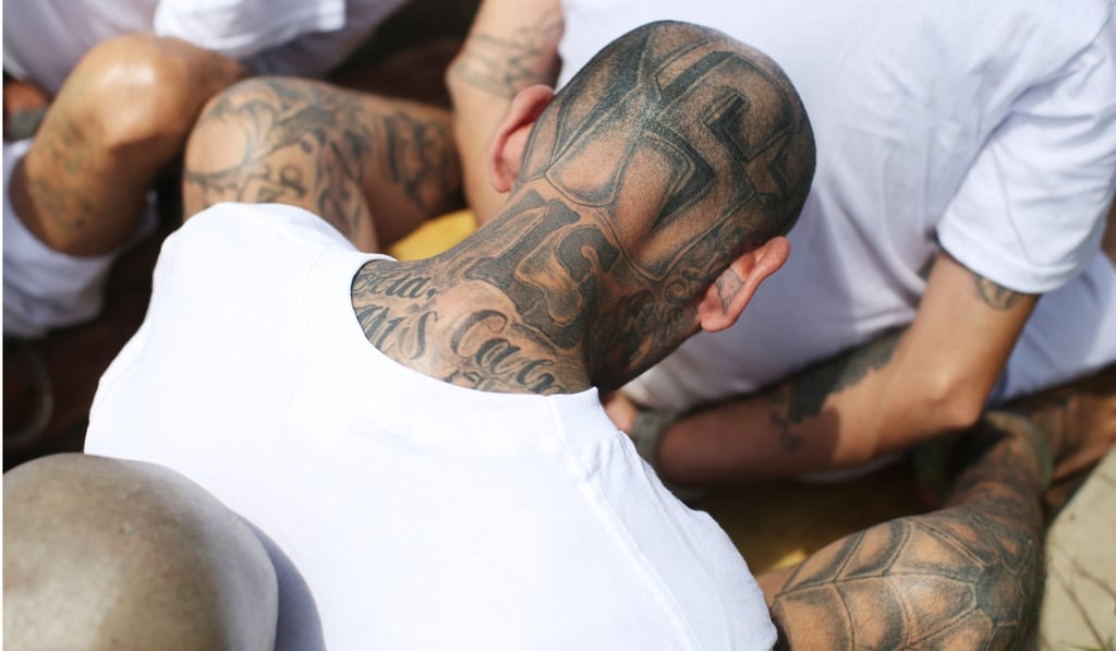MS-13 gang members at a maximum-security jail in Zacatecoluca, El Salvador. Photo: Reuters