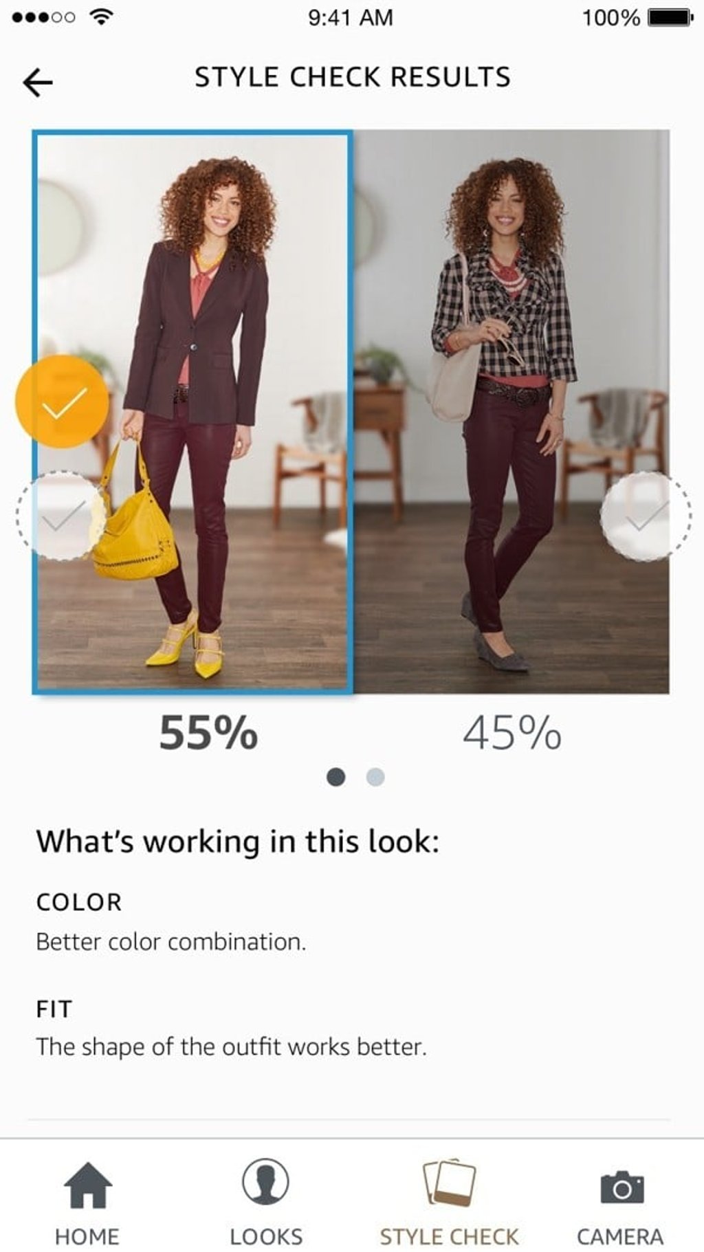 Get an opinion from Amazon’s Echo Look on the outfit you are trying on. Get an opinion from Amazon’s Echo Look on the outfit you are trying on.