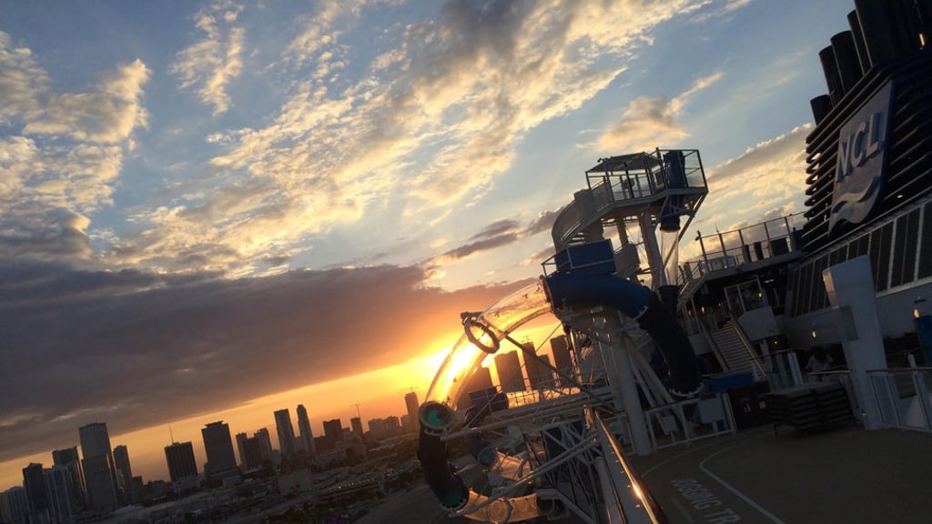 Norwegian Bliss, the new 168,028-tonne, 4,004-passenger ship from Norwegian Cruise Line, includes a go-kart track and massive 180-degree observation deck for looking at the passing scenery. Norwegian Bliss, the new 168,028-tonne, 4,004-passenger ship from Norwegian Cruise Line, includes a go-kart track and massive 180-degree observation deck for looking at the passing scenery.